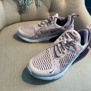 Nike Air sneakers, size 9, Pink/Maroon, EUC.